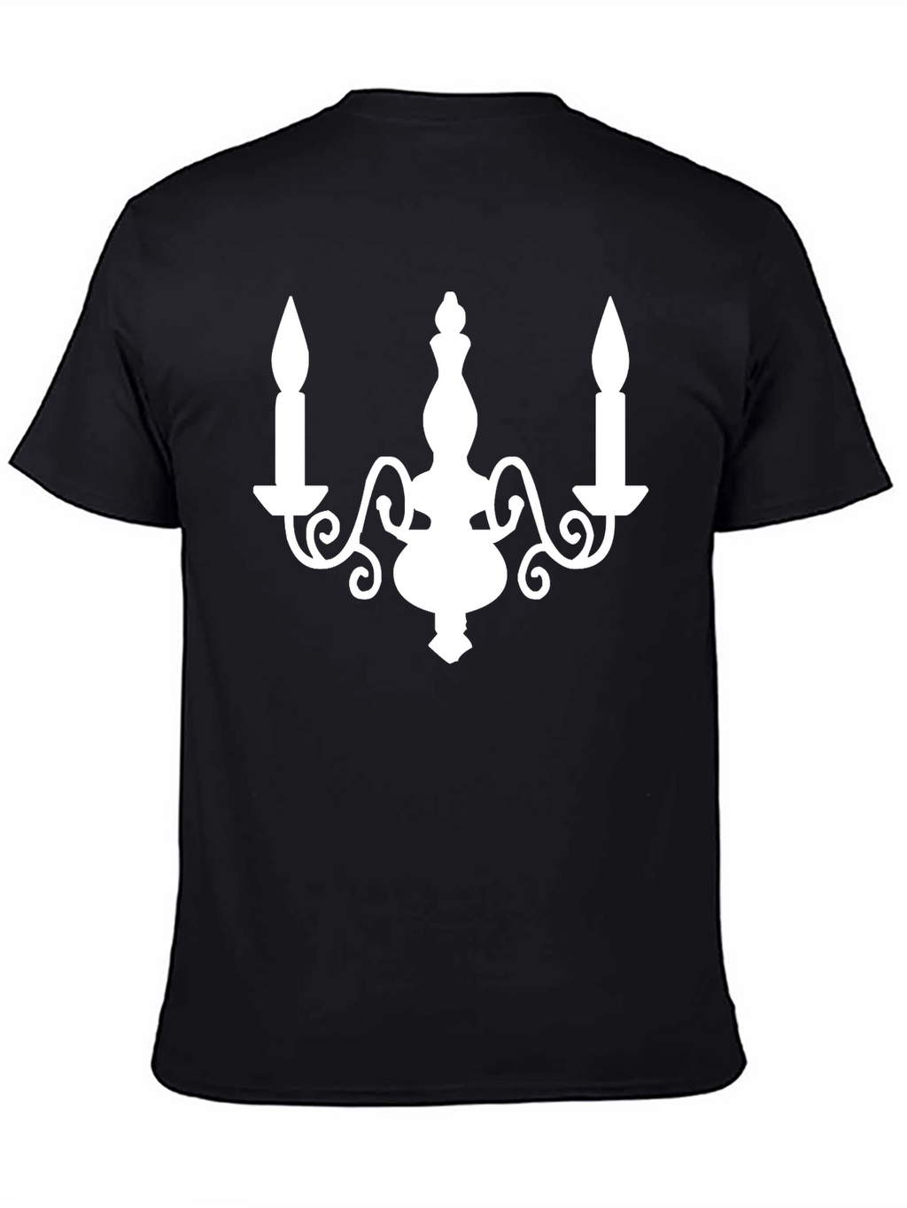Candle Chandelier Graphic Tee - Stylish Black T-Shirt