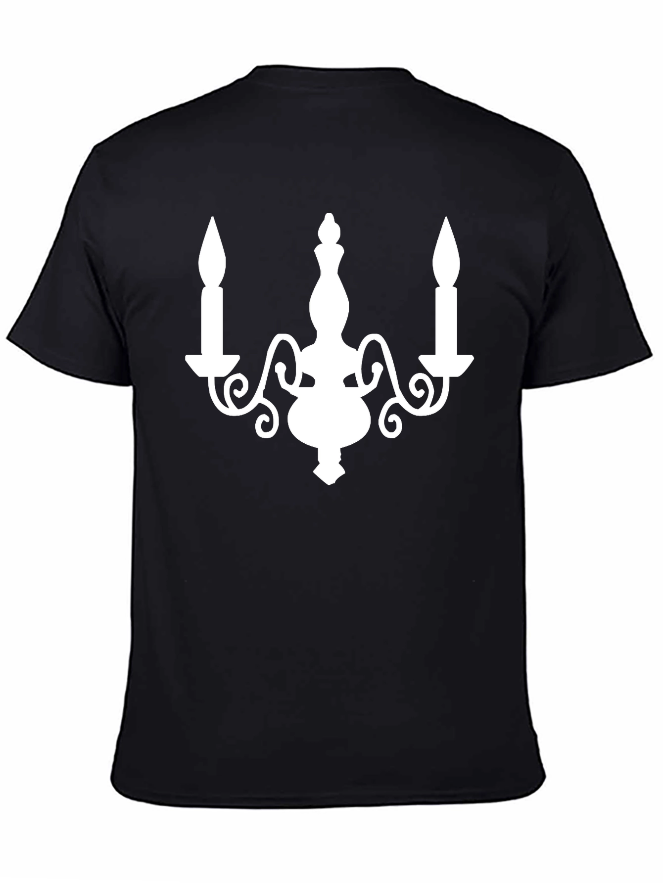 Candle Chandelier Graphic Tee - Stylish Black T-Shirt