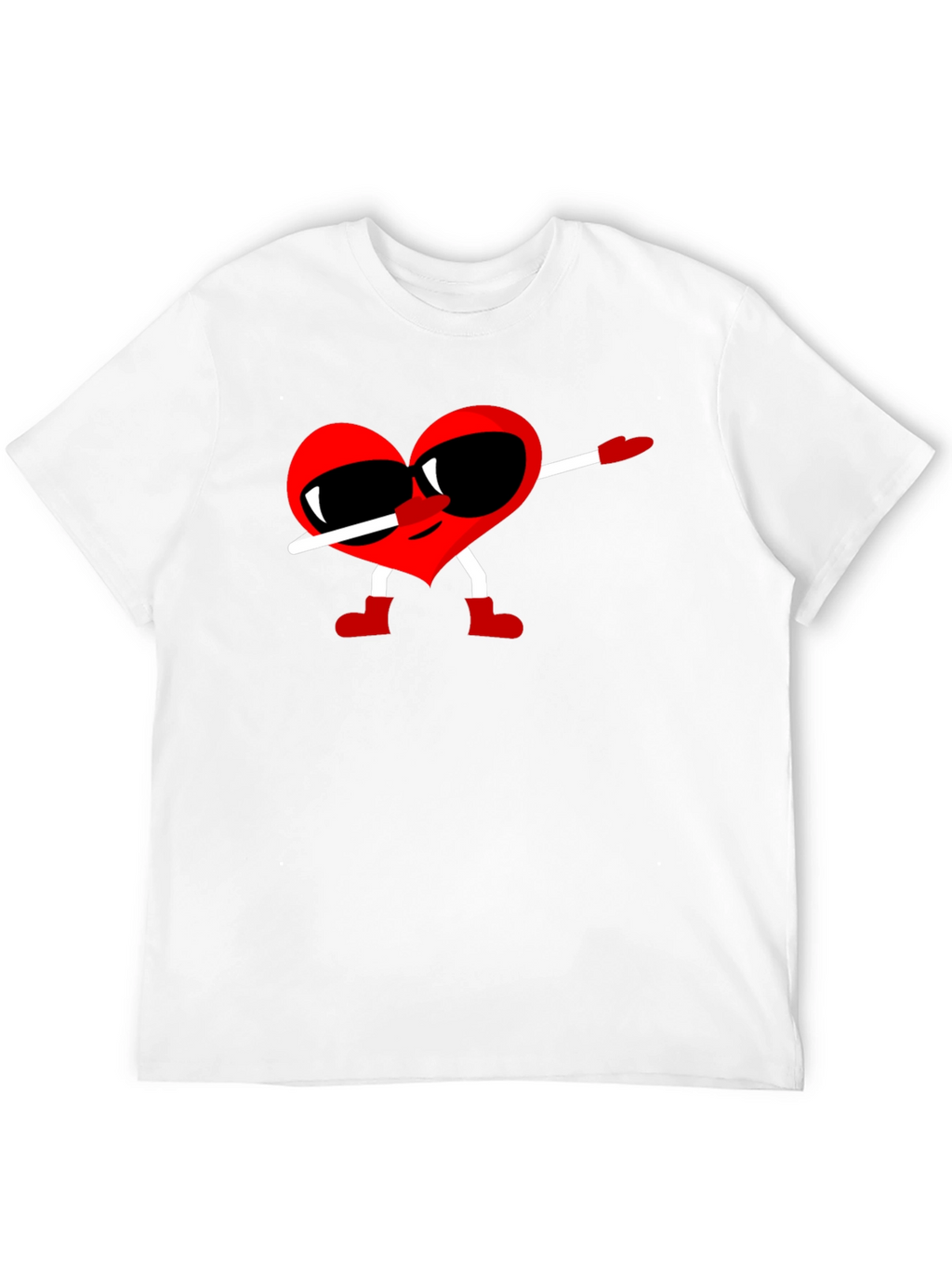 Heart Dabbing Graphic Tee - Black Cotton T-Shirt