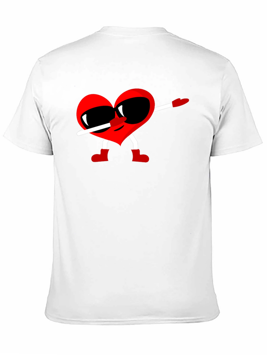 Heart Dabbing Graphic Tee - Black Cotton T-Shirt