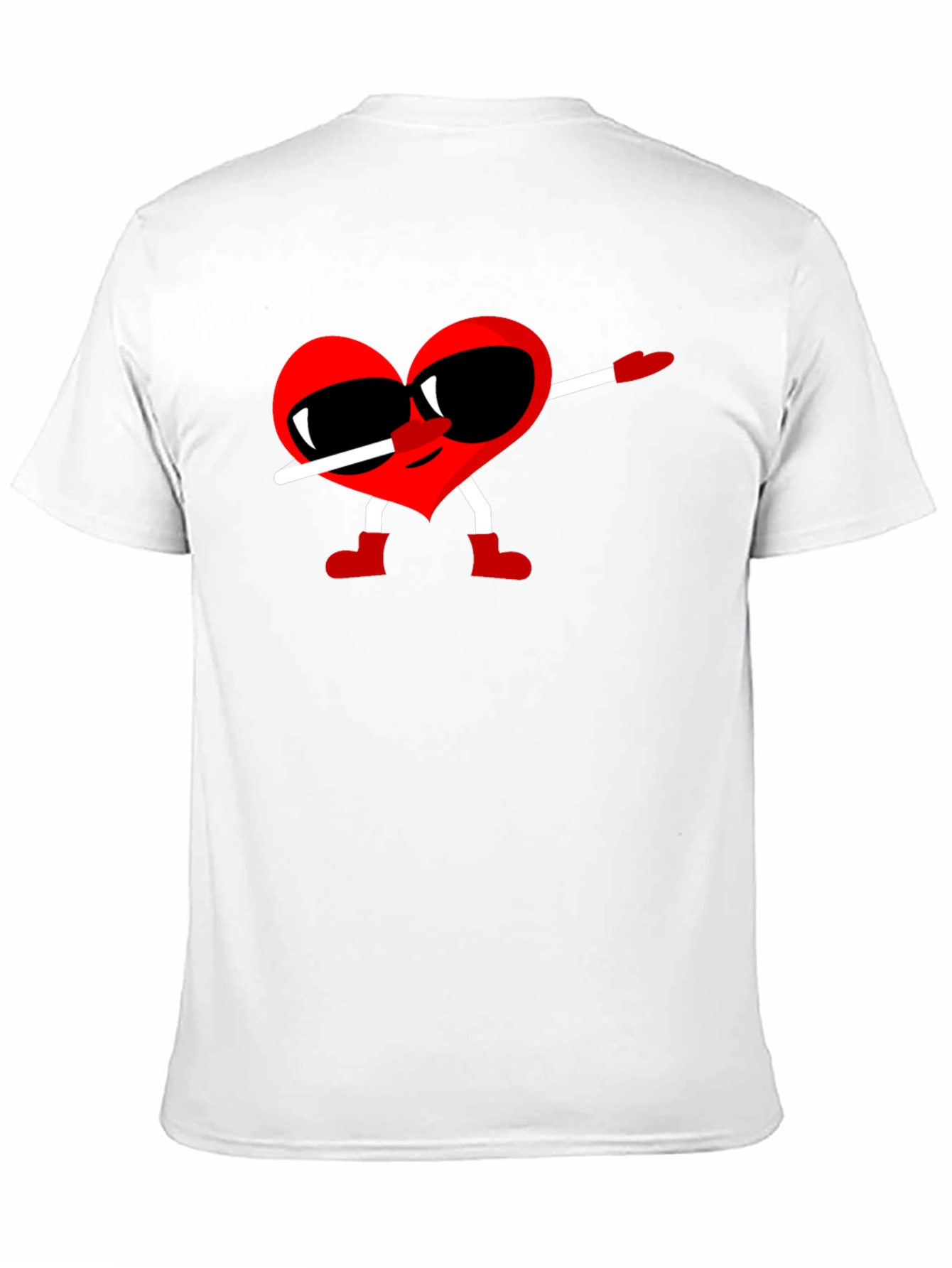 Heart Dabbing Graphic Tee - Black Cotton T-Shirt
