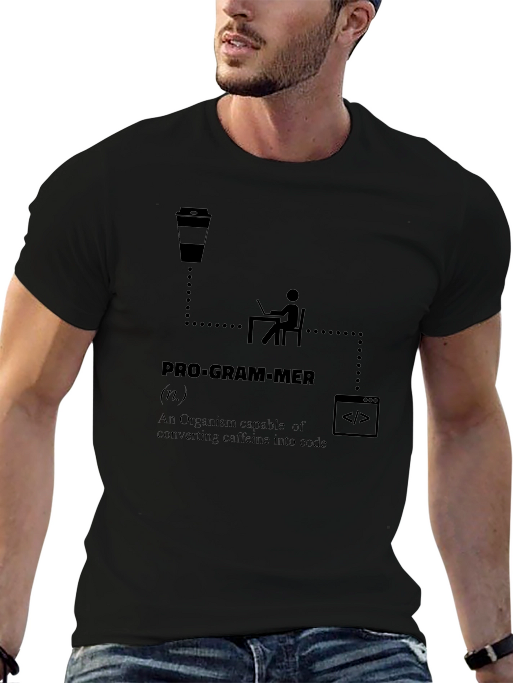 Programmer Definition T-Shirt: Caffeine to Code