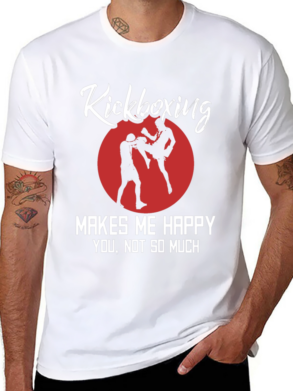 Kickboxing Makes Me Happy Black Graphic Tee