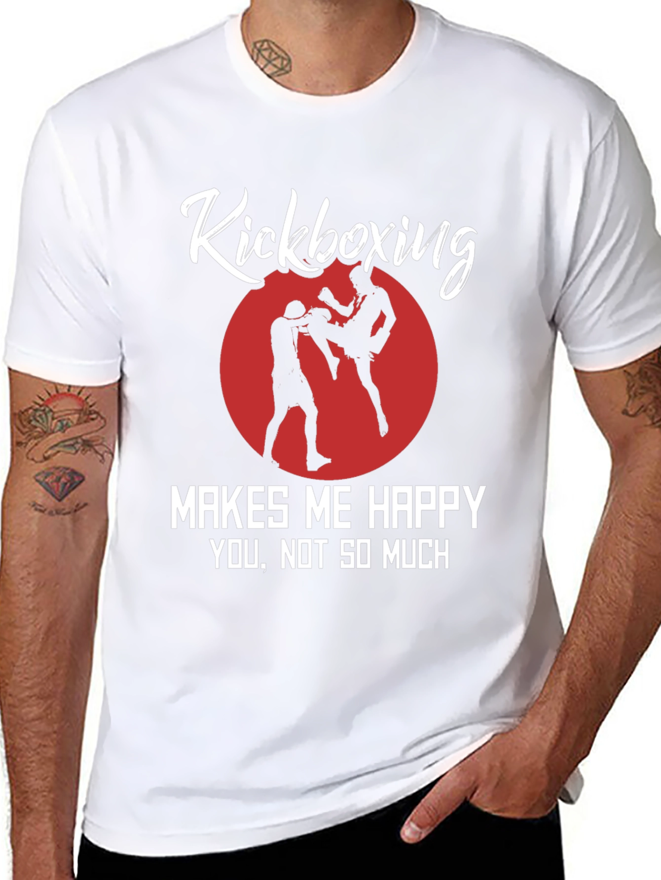 Kickboxing Makes Me Happy Black Graphic Tee