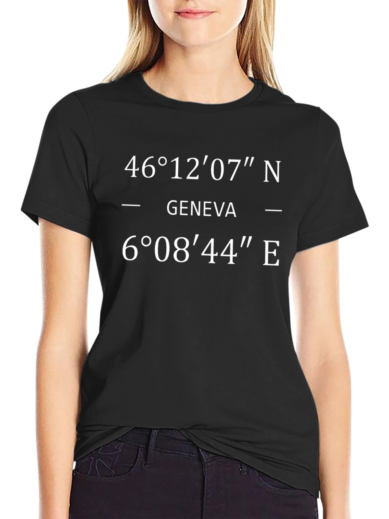 Geneva Coordinates Black T-Shirt
