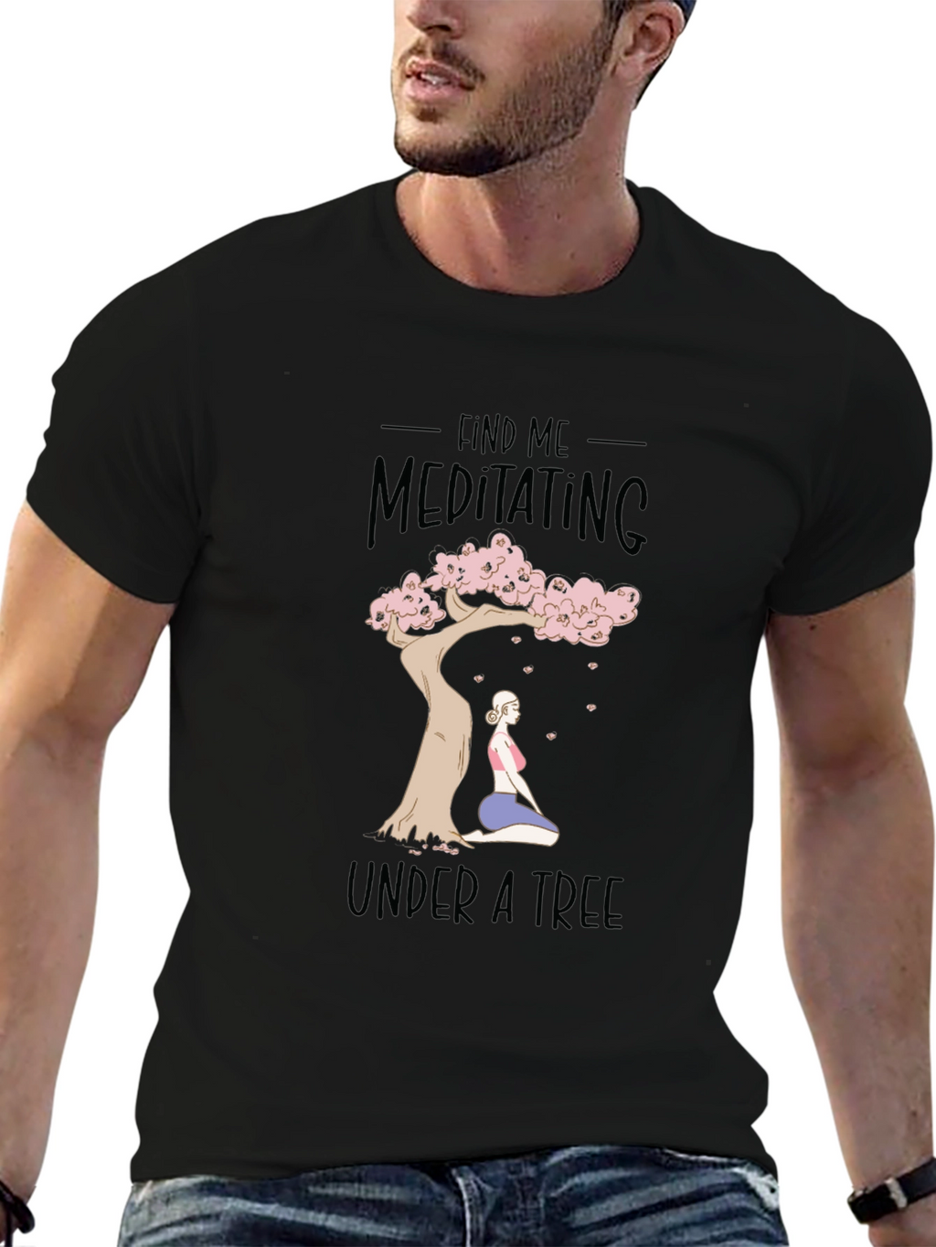 Meditating Under a Tree Graphic Tee