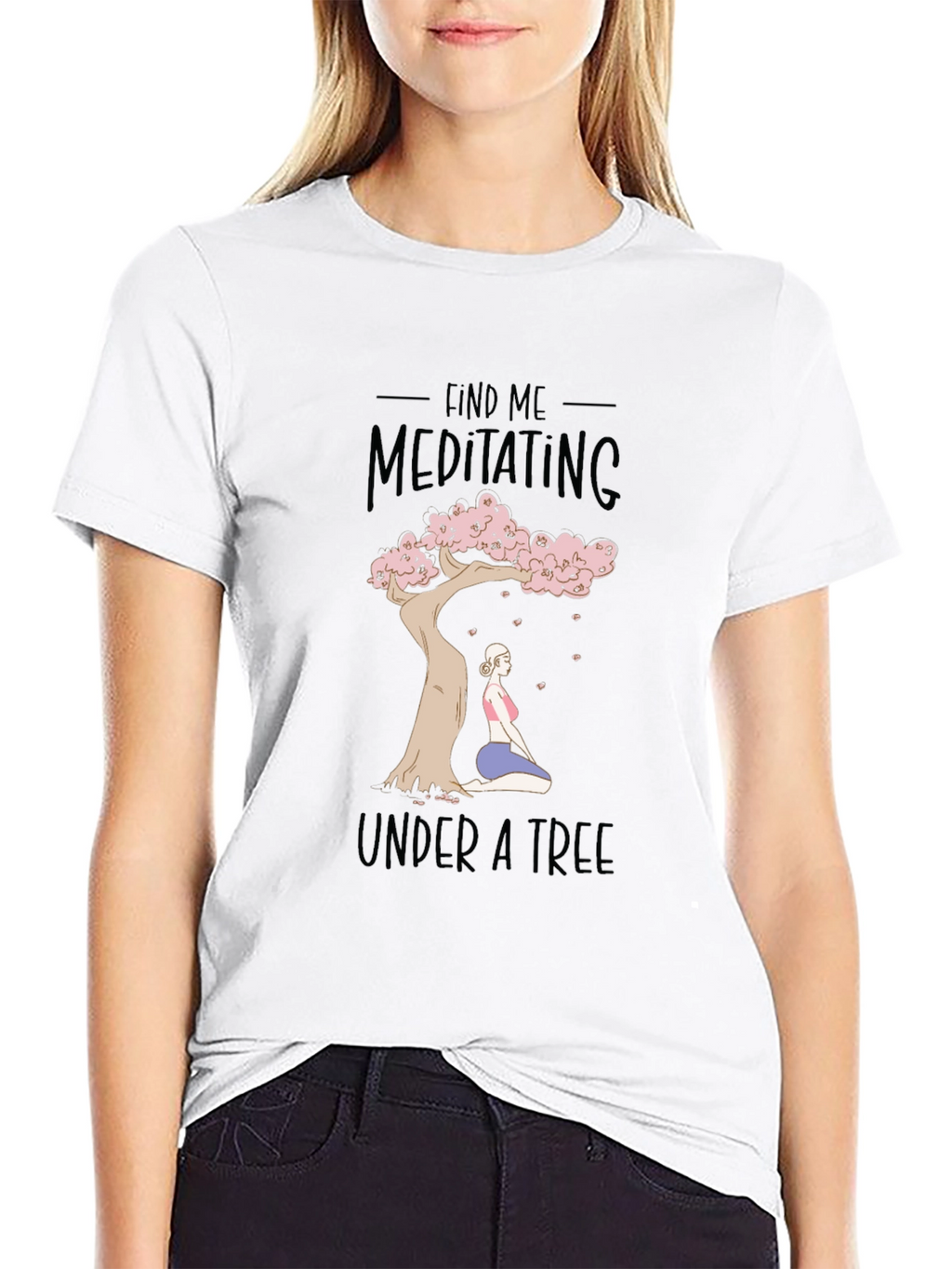 Meditating Under a Tree Graphic Tee