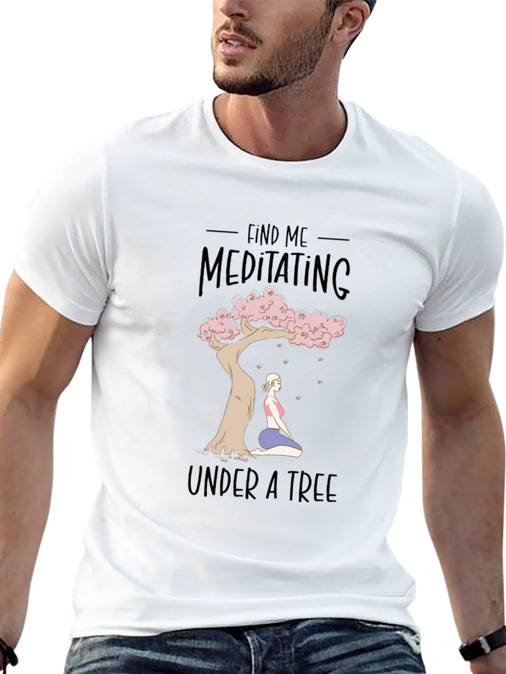 Meditating Under a Tree Graphic Tee
