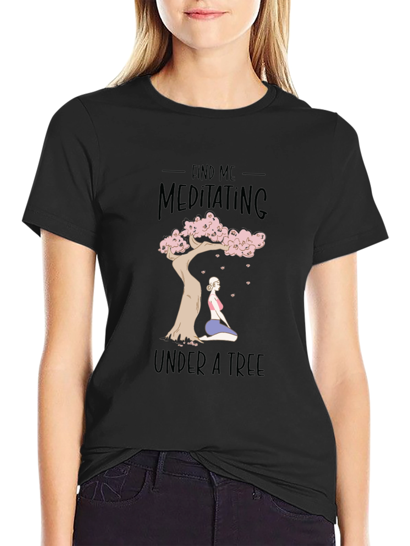 Meditating Under a Tree Graphic Tee