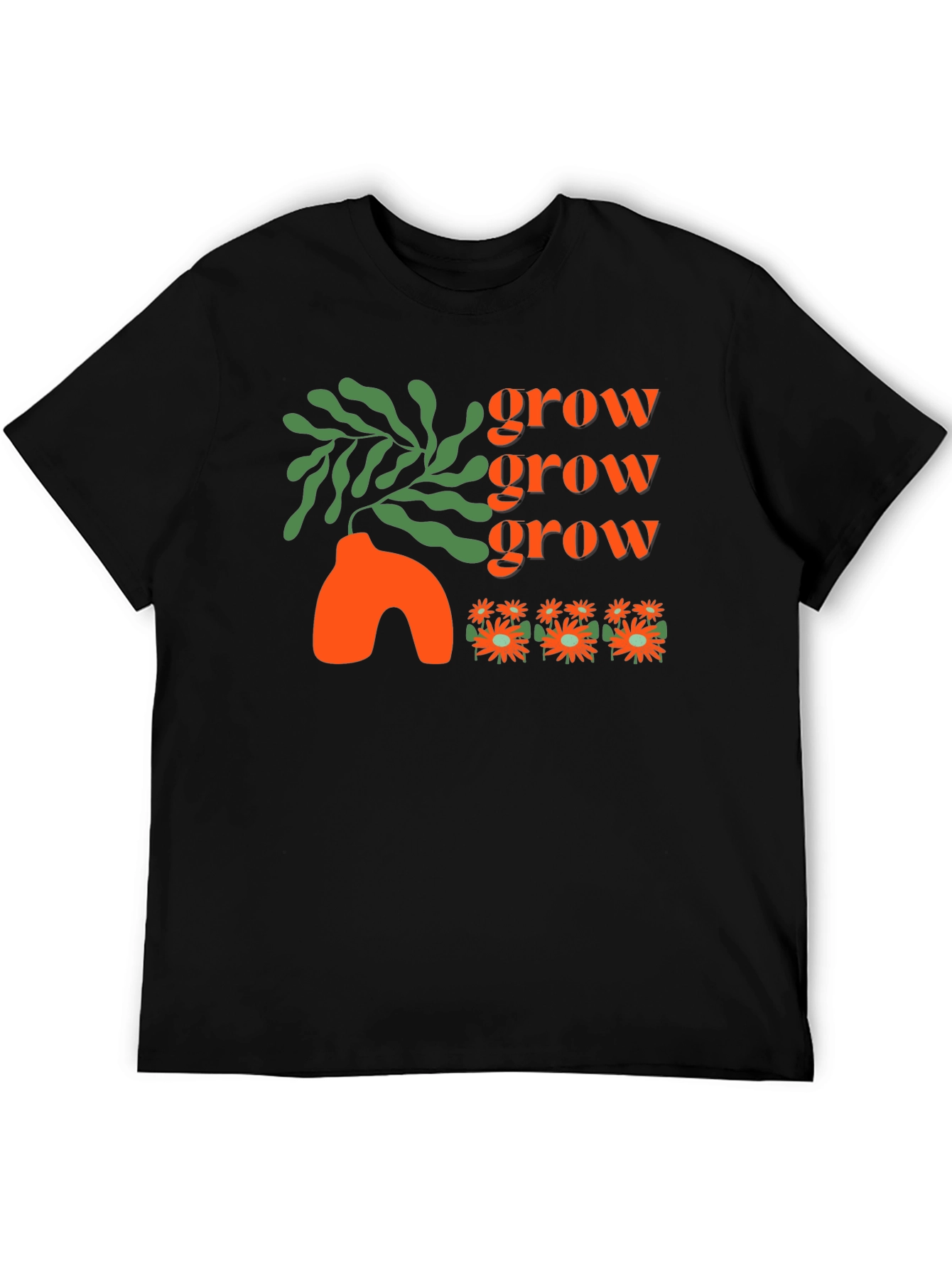 Grow T-Shirt - Black Graphic Tee Stylish Design
