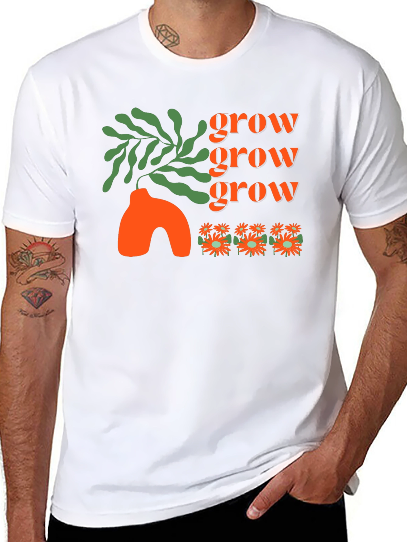 Grow T-Shirt - Black Graphic Tee Stylish Design