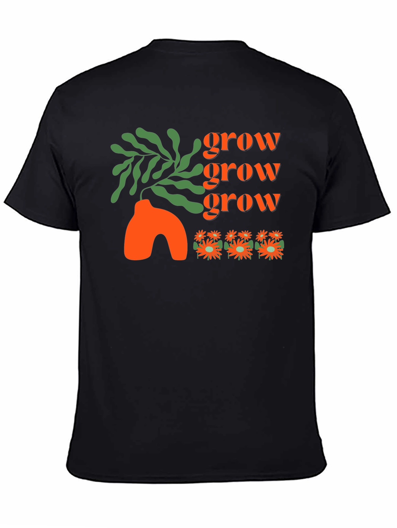 Grow T-Shirt - Black Graphic Tee Stylish Design