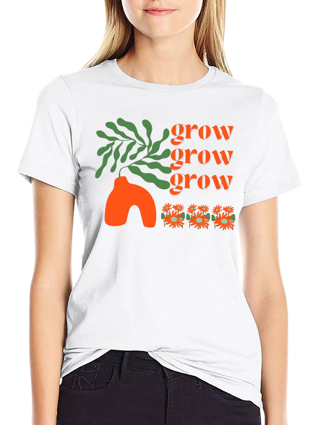 Grow T-Shirt - Black Graphic Tee Stylish Design