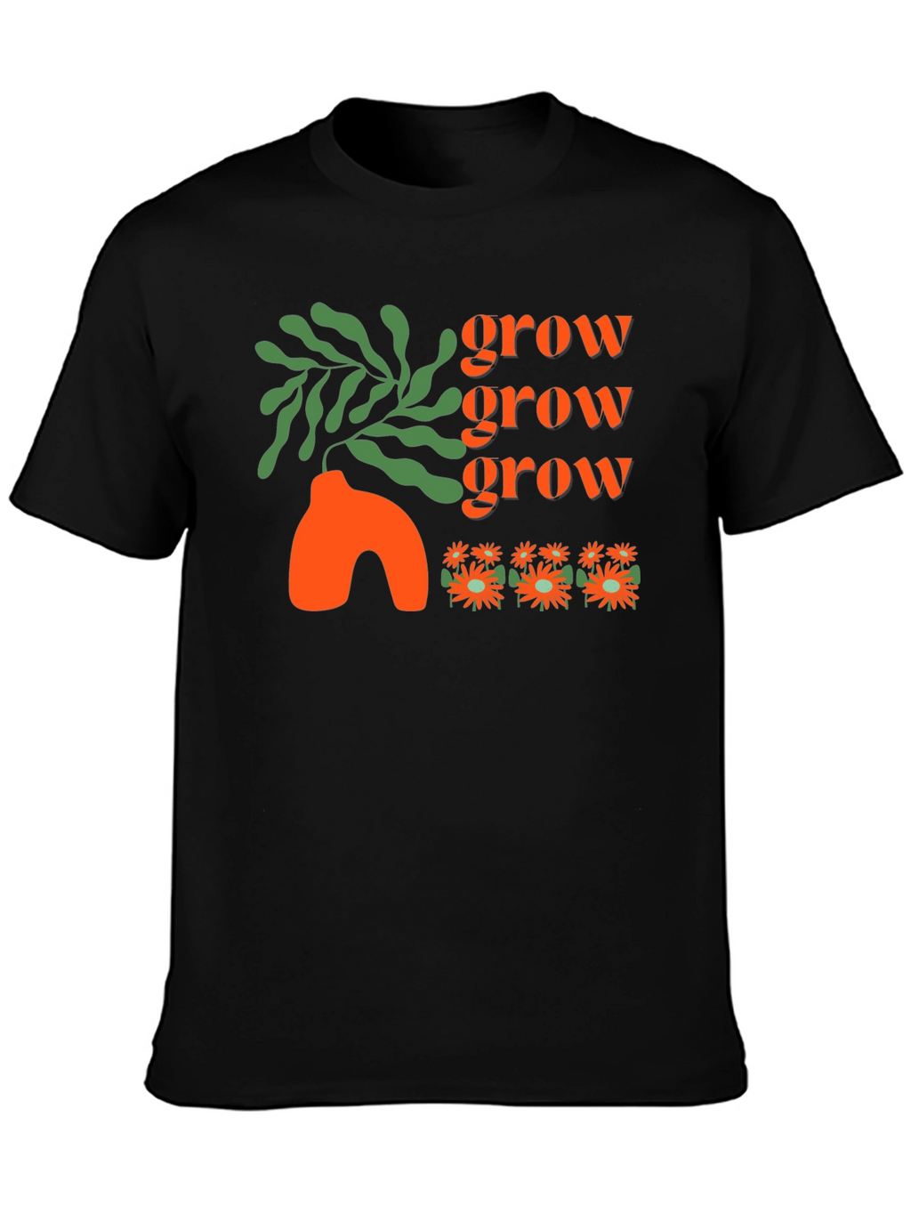 Grow T-Shirt - Black Graphic Tee Stylish Design