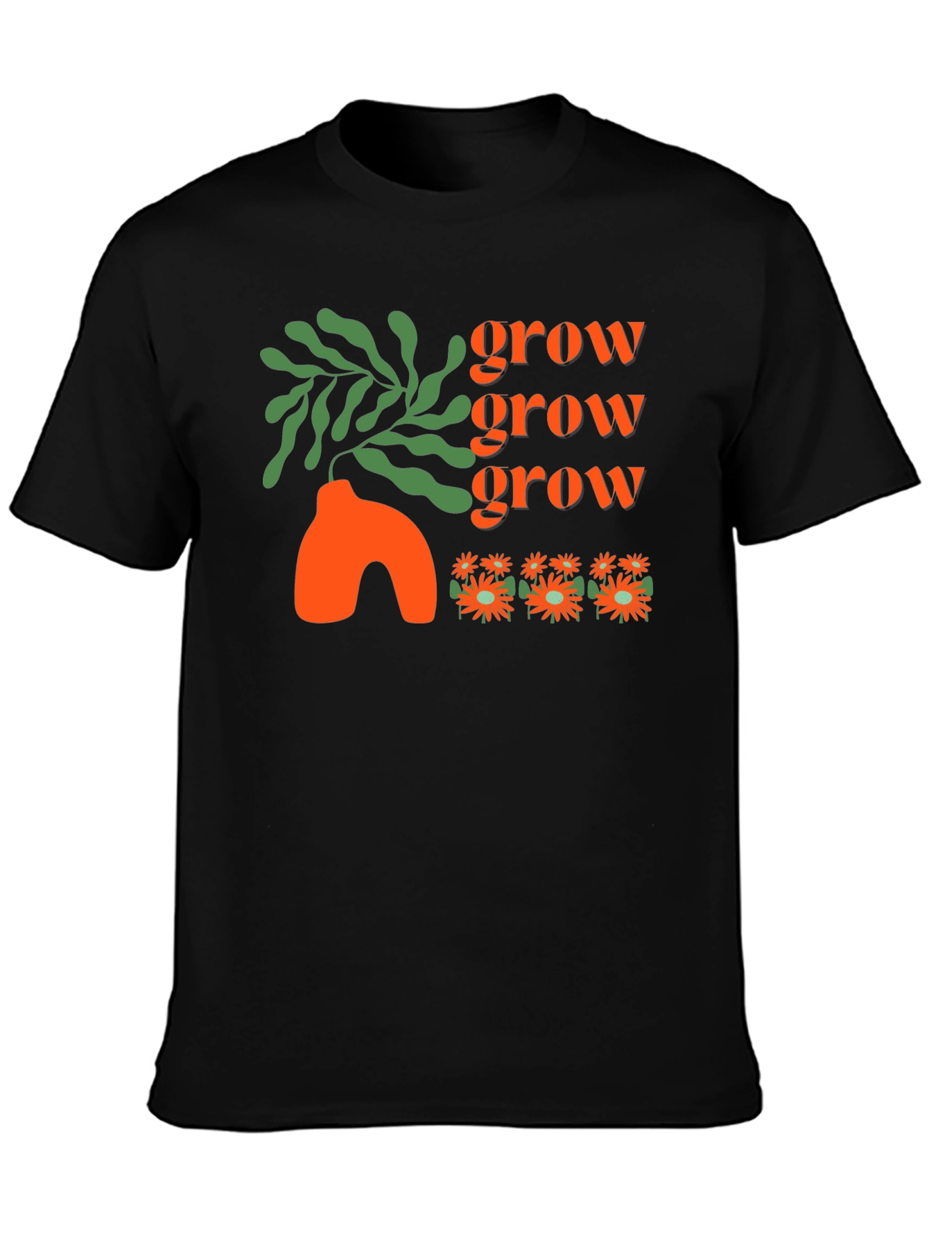 Grow T-Shirt - Black Graphic Tee Stylish Design