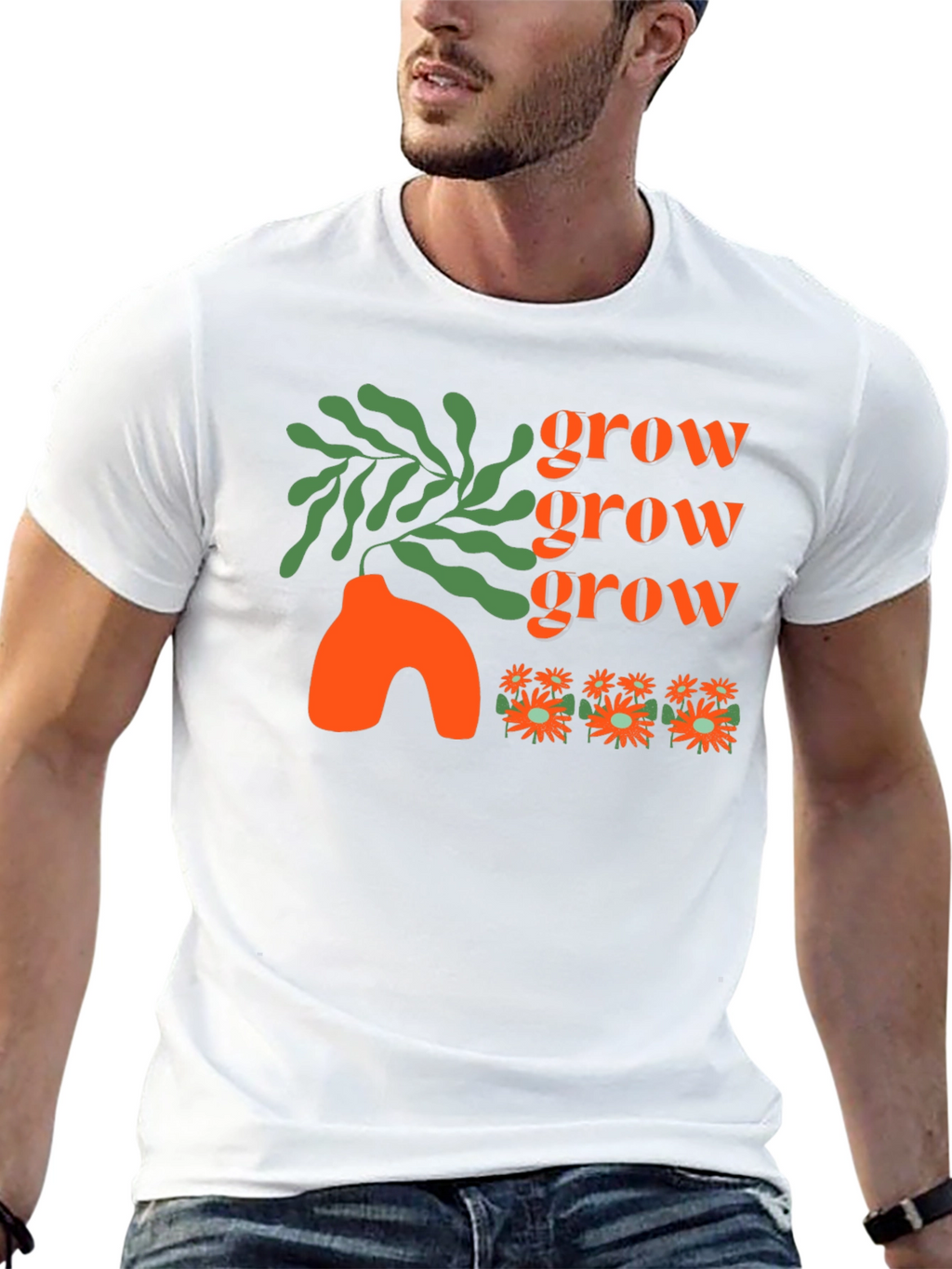 Grow T-Shirt - Black Graphic Tee Stylish Design