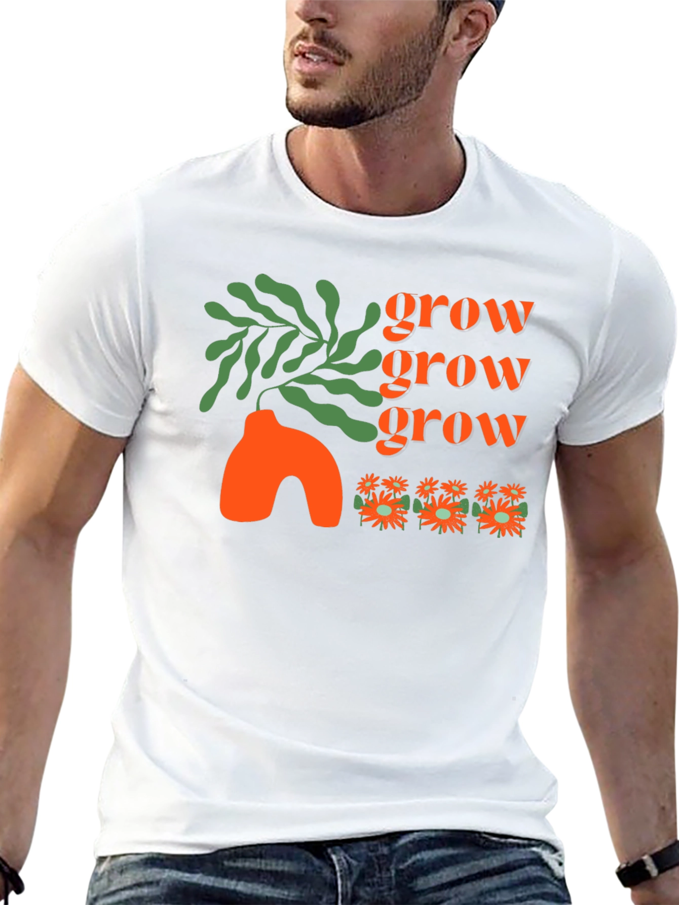 Grow T-Shirt - Black Graphic Tee Stylish Design