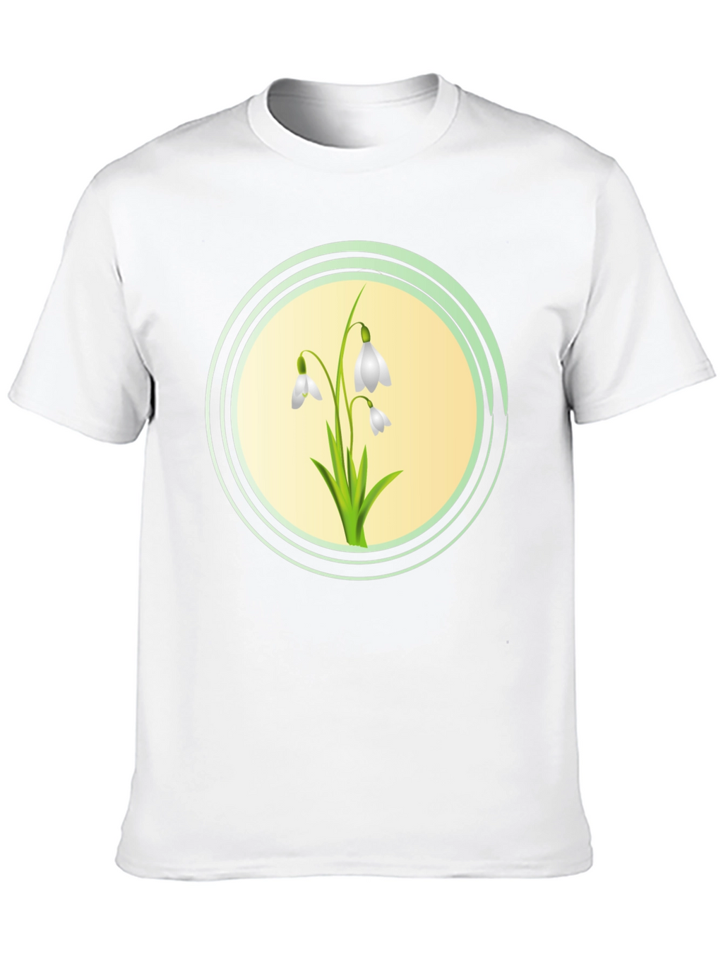 Snowdrop Flower Graphic Black T-Shirt