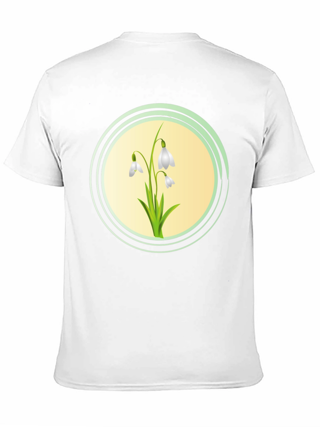 Snowdrop Flower Graphic Black T-Shirt