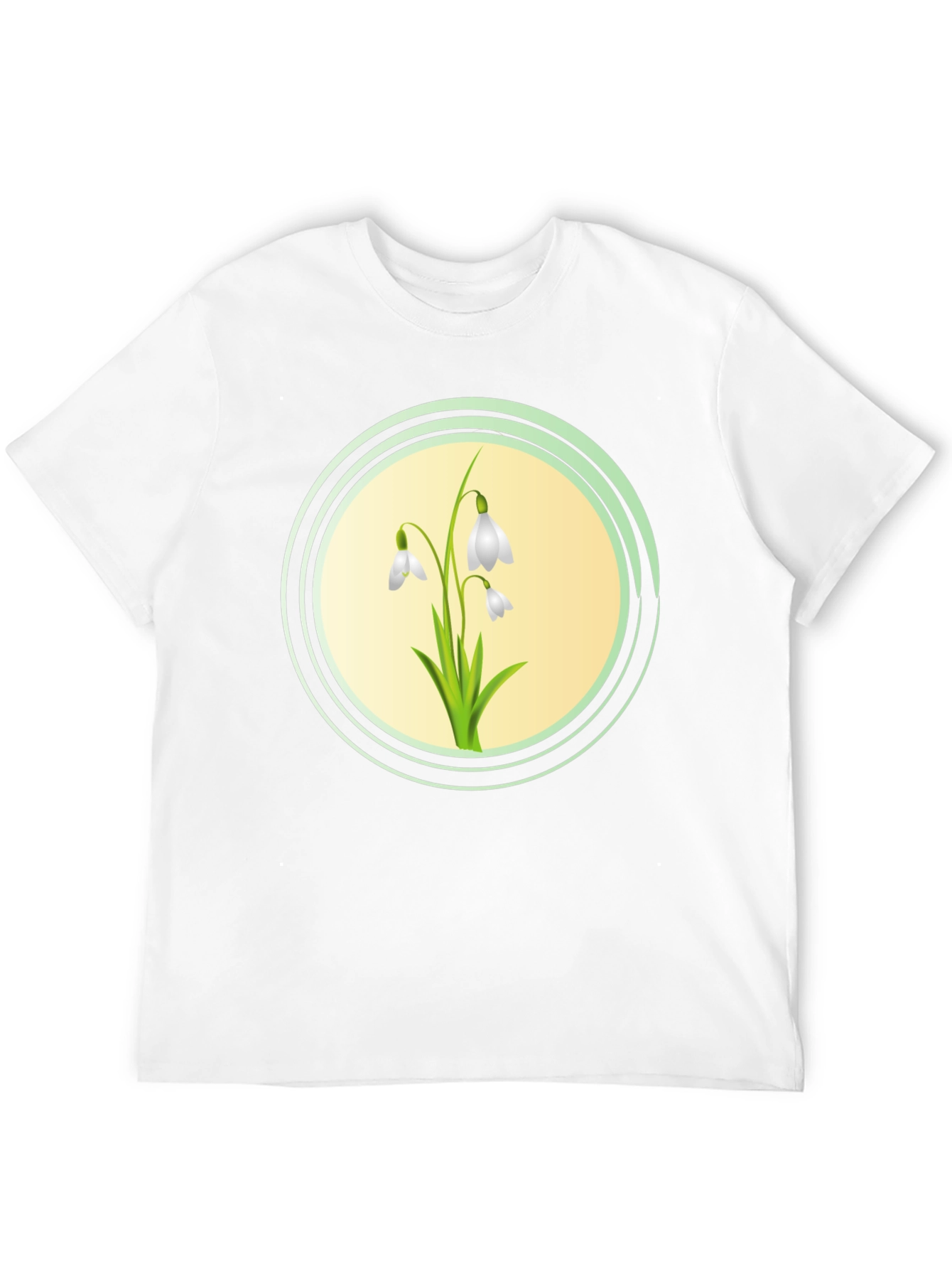 Snowdrop Flower Graphic Black T-Shirt