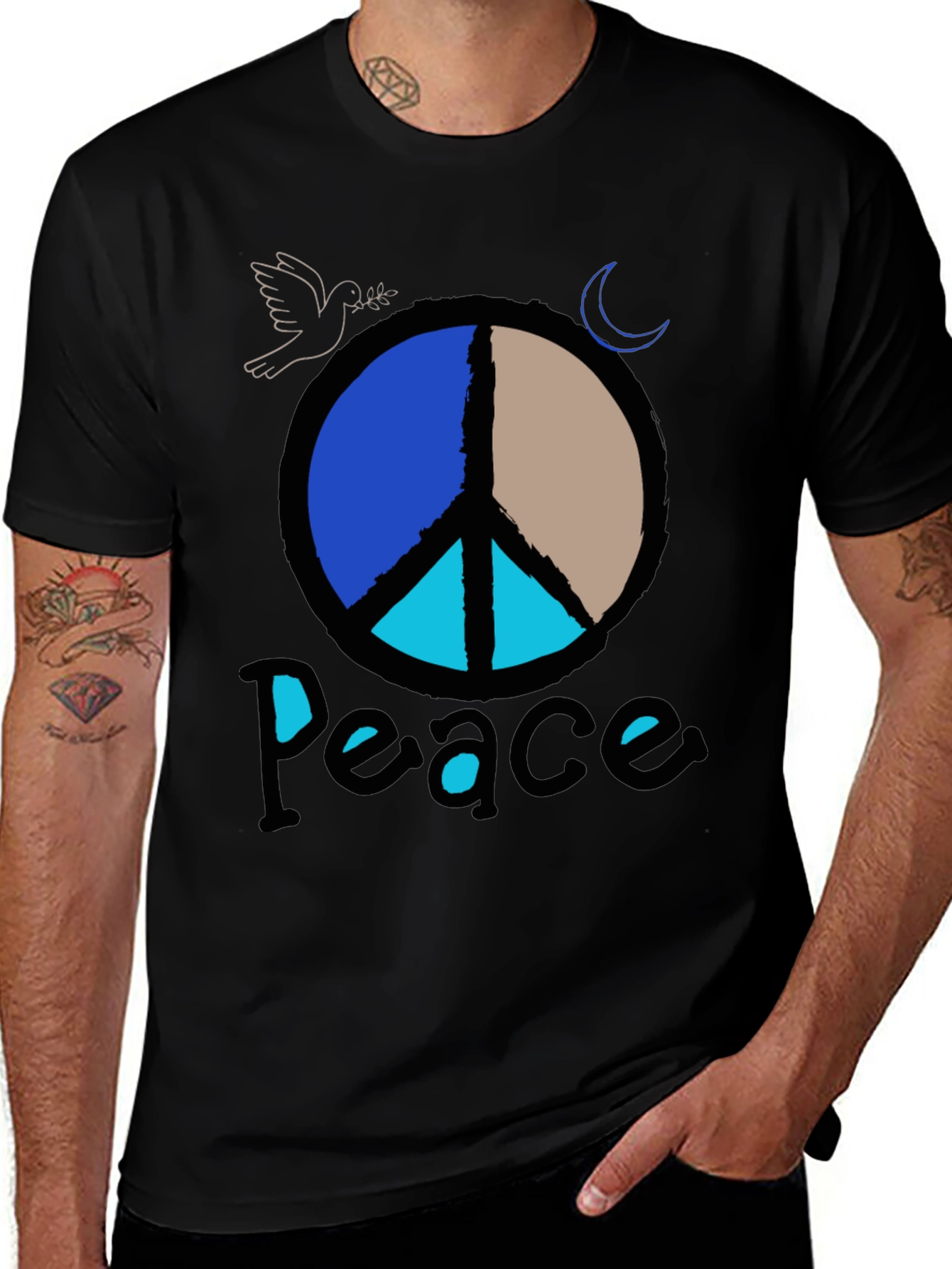 Peace Sign Graphic Tee - Retro Style