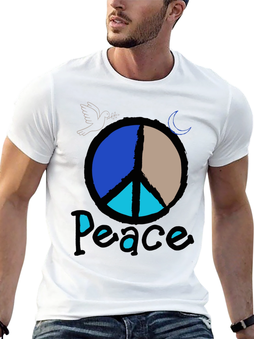 Peace Sign Graphic Tee - Retro Style