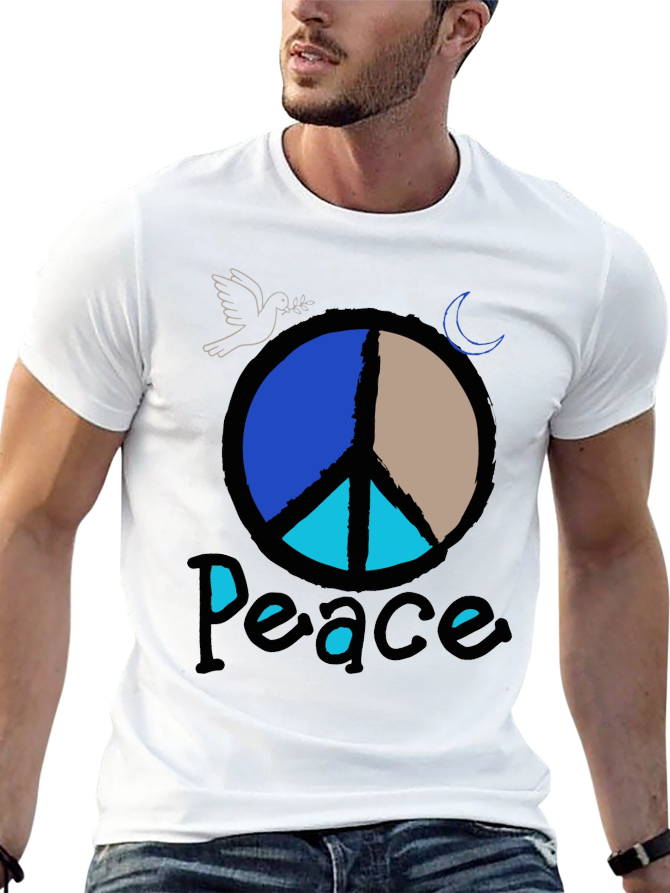 Peace Sign Graphic Tee - Retro Style