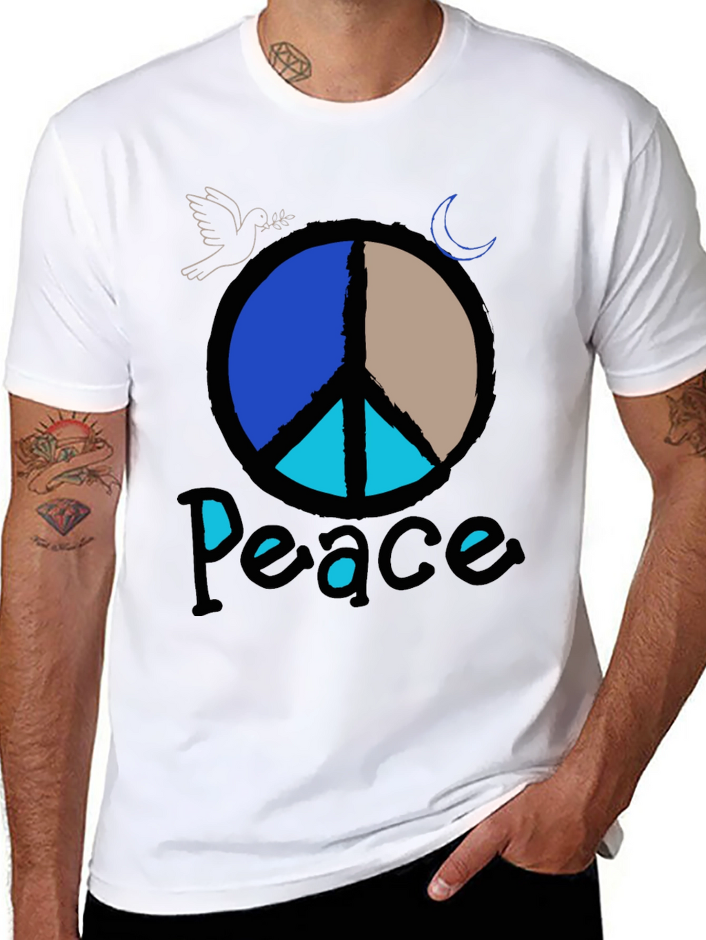 Peace Sign Graphic Tee - Retro Style