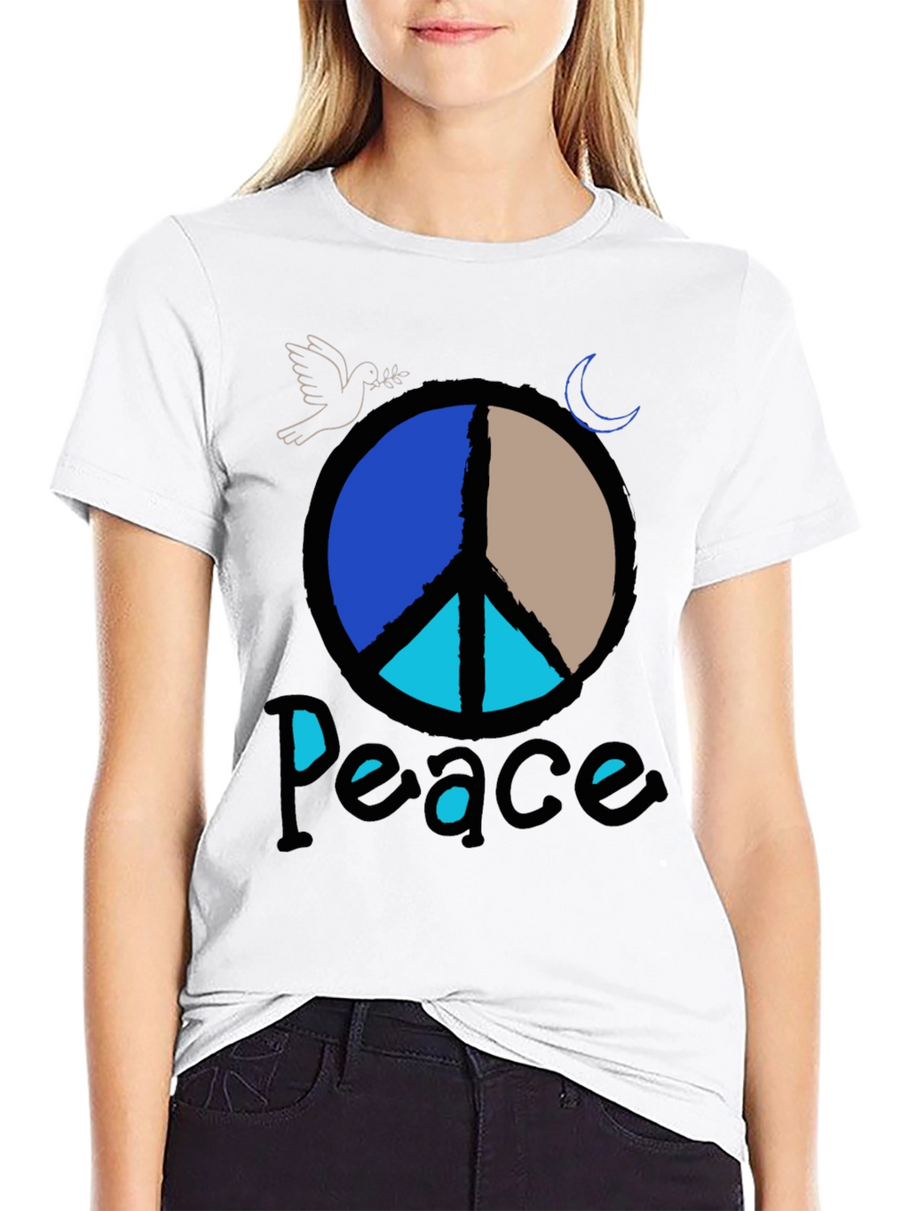 Peace Sign Graphic Tee - Retro Style