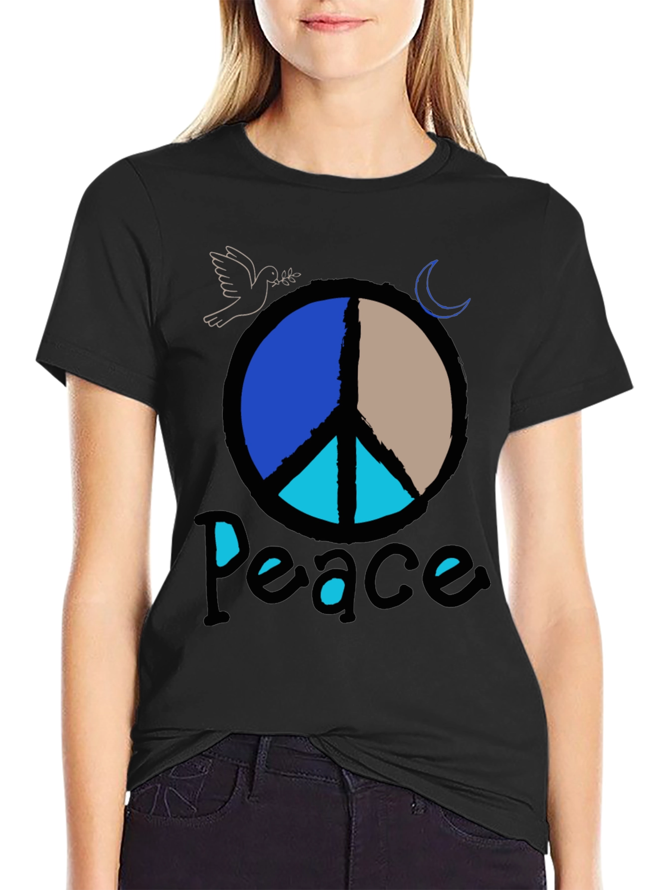 Peace Sign Graphic Tee - Retro Style