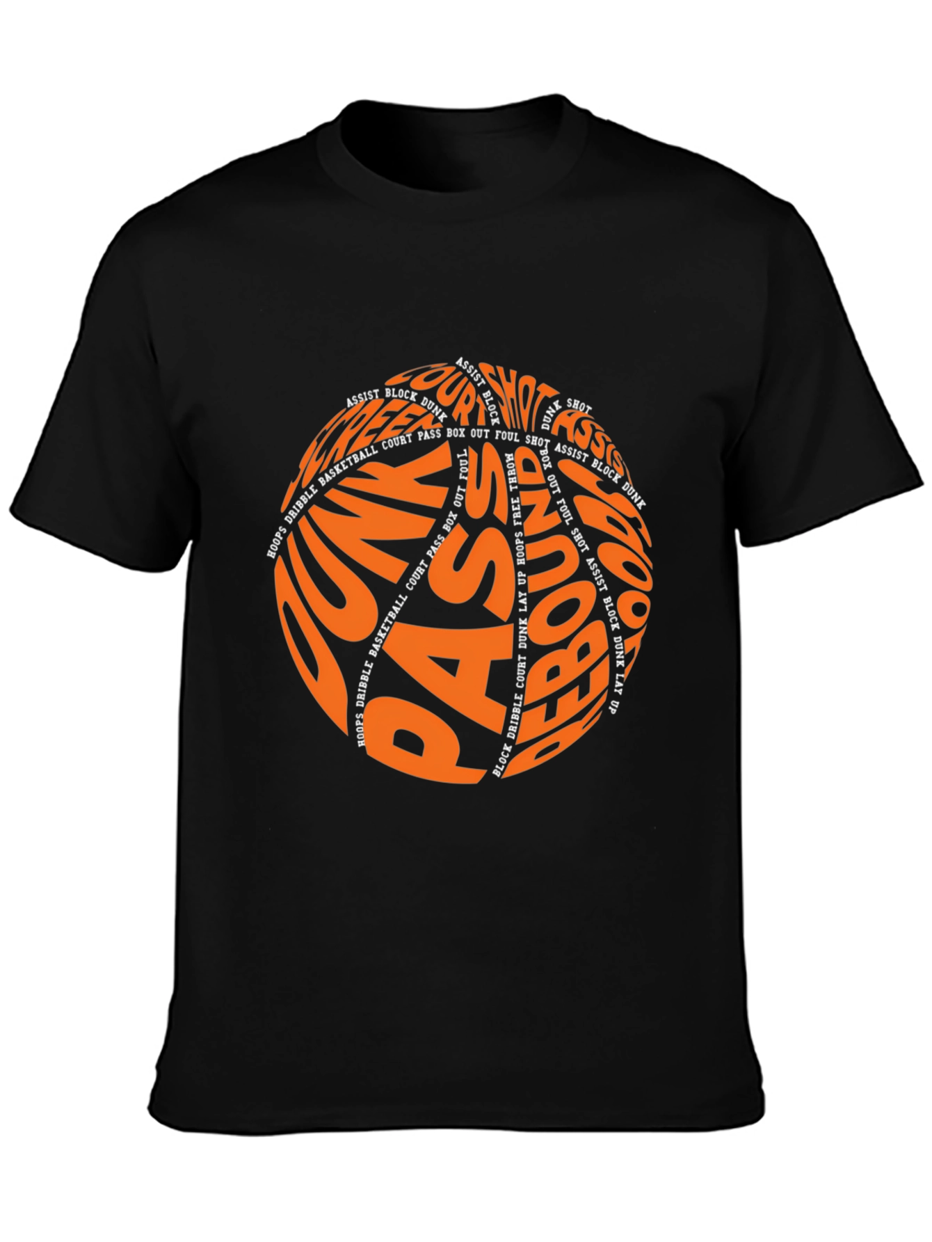 Basketball Word Art Graphic T-Shirt