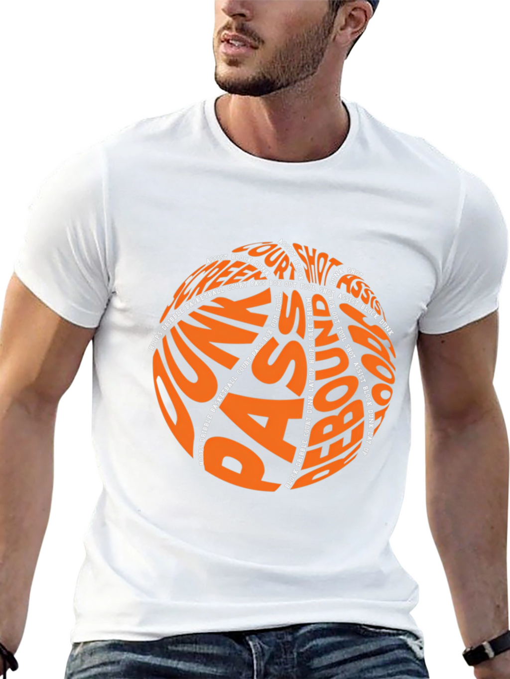 Basketball Word Art Graphic T-Shirt