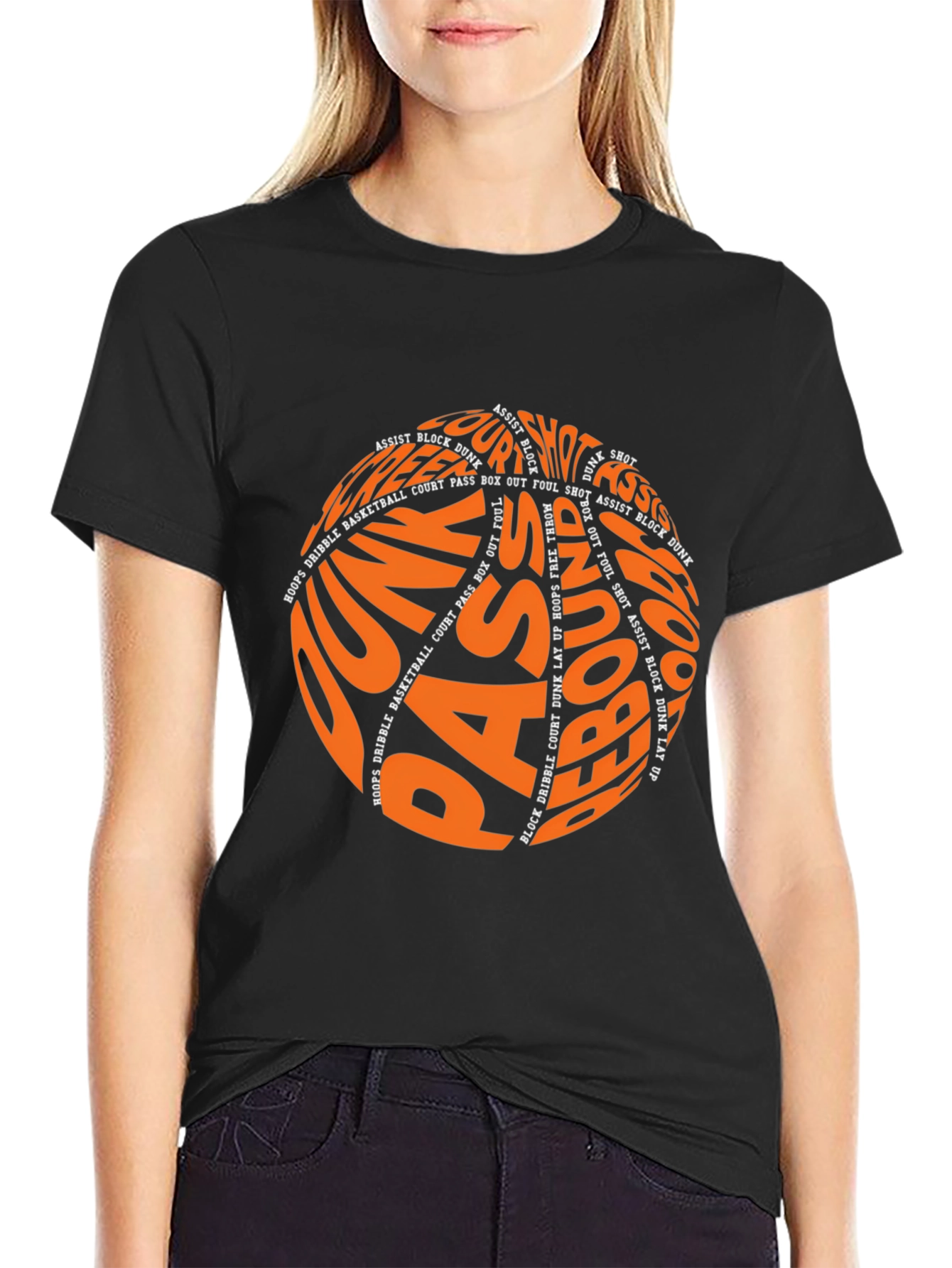 Basketball Word Art Graphic T-Shirt