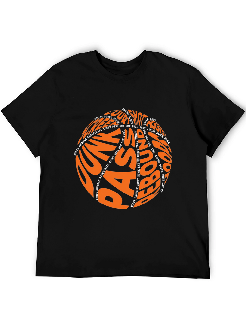 Basketball Word Art Graphic T-Shirt