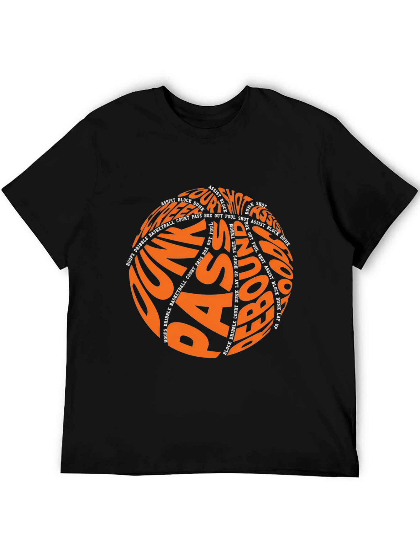 Basketball Word Art Graphic T-Shirt