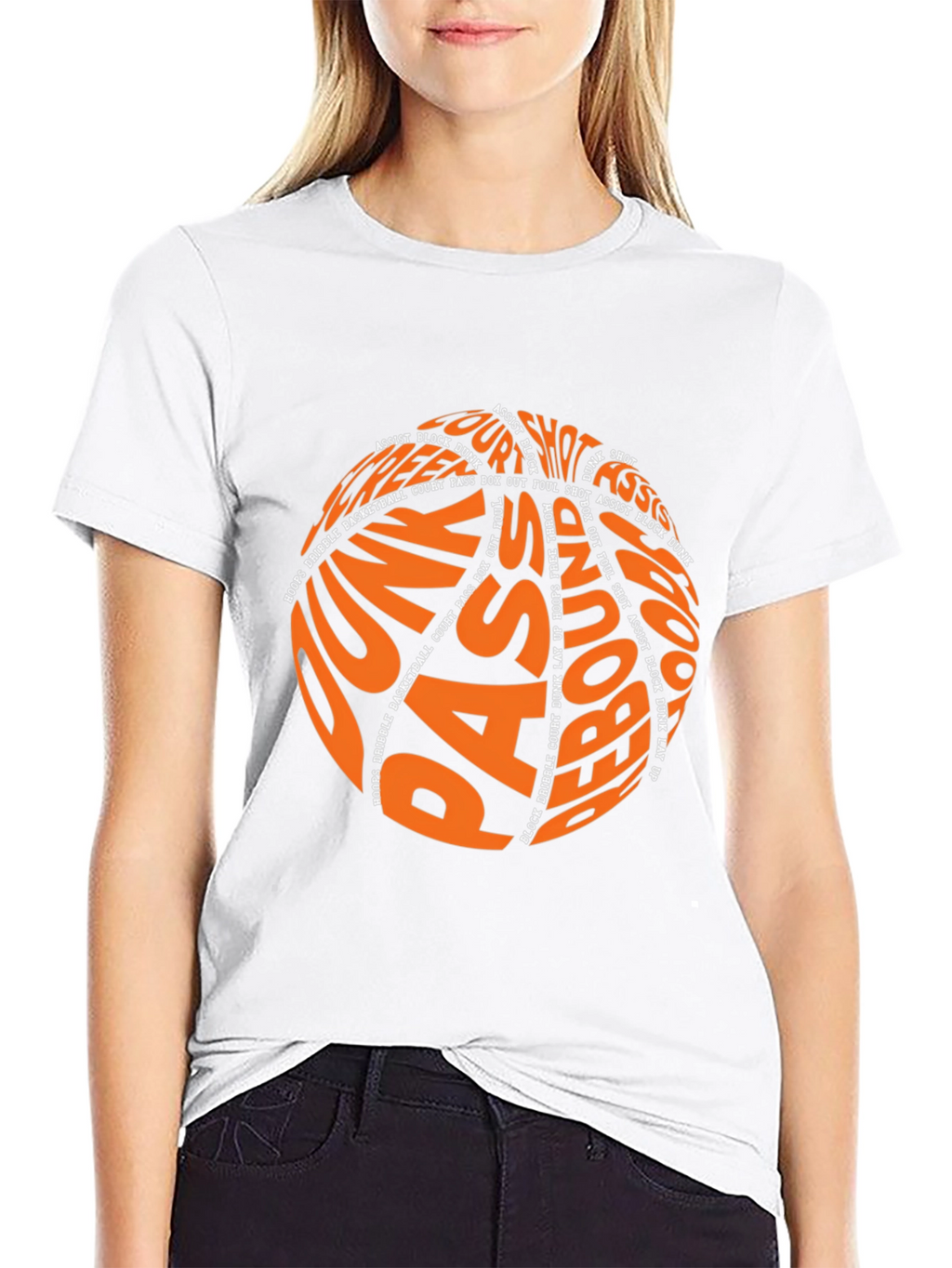 Basketball Word Art Graphic T-Shirt