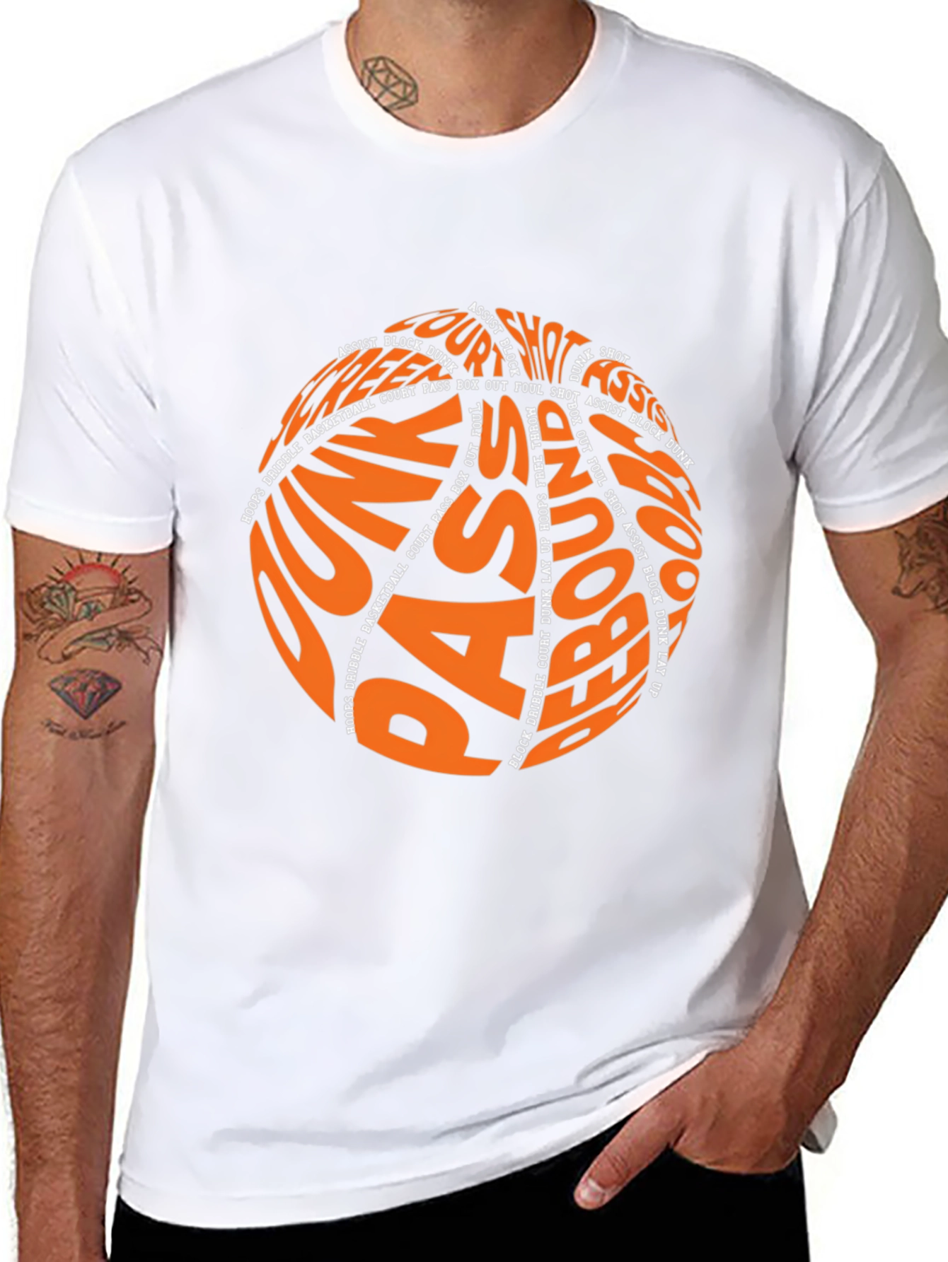 Basketball Word Art Graphic T-Shirt