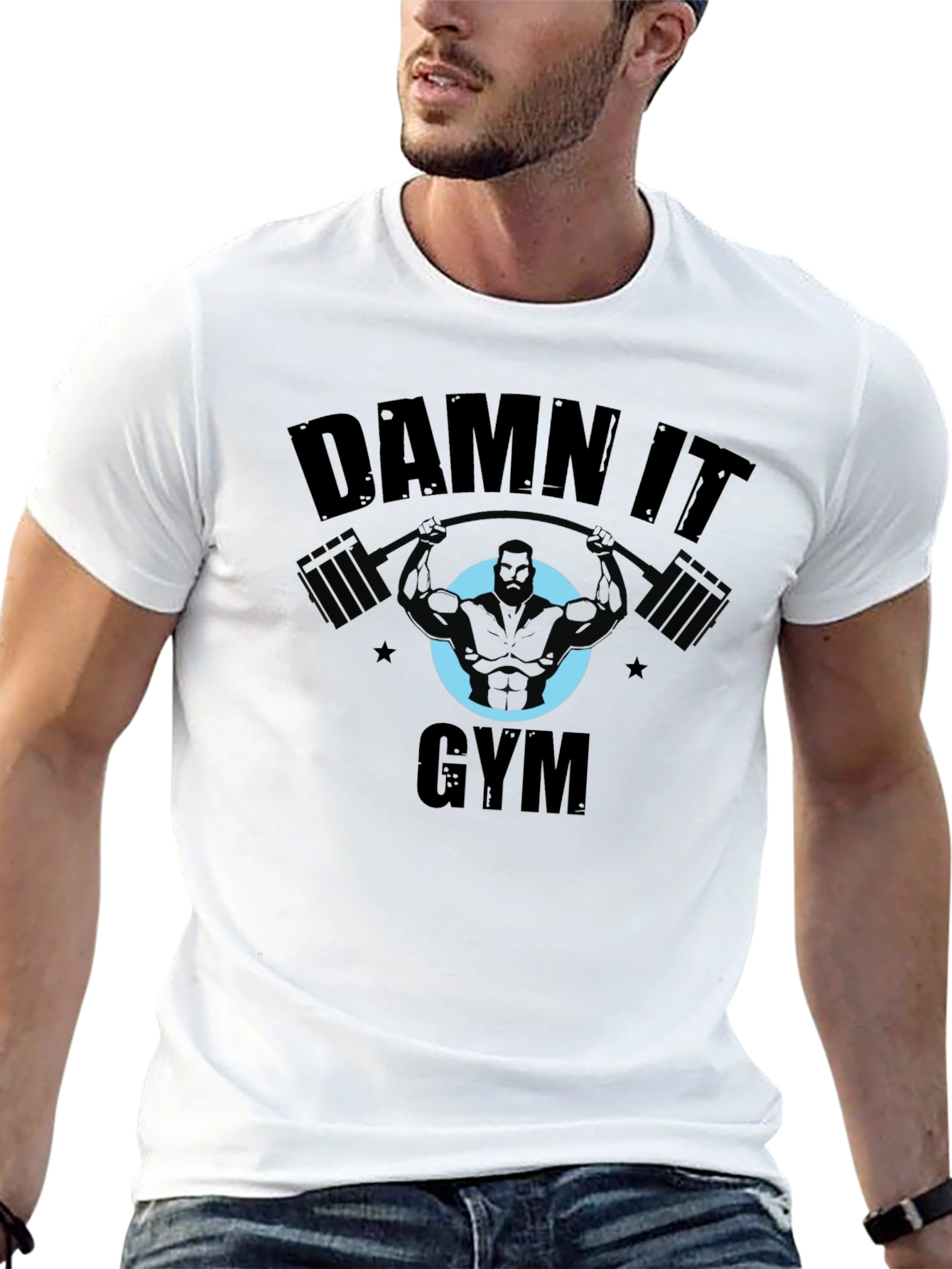 Damn It Gym Black T-Shirt Workout Fitness