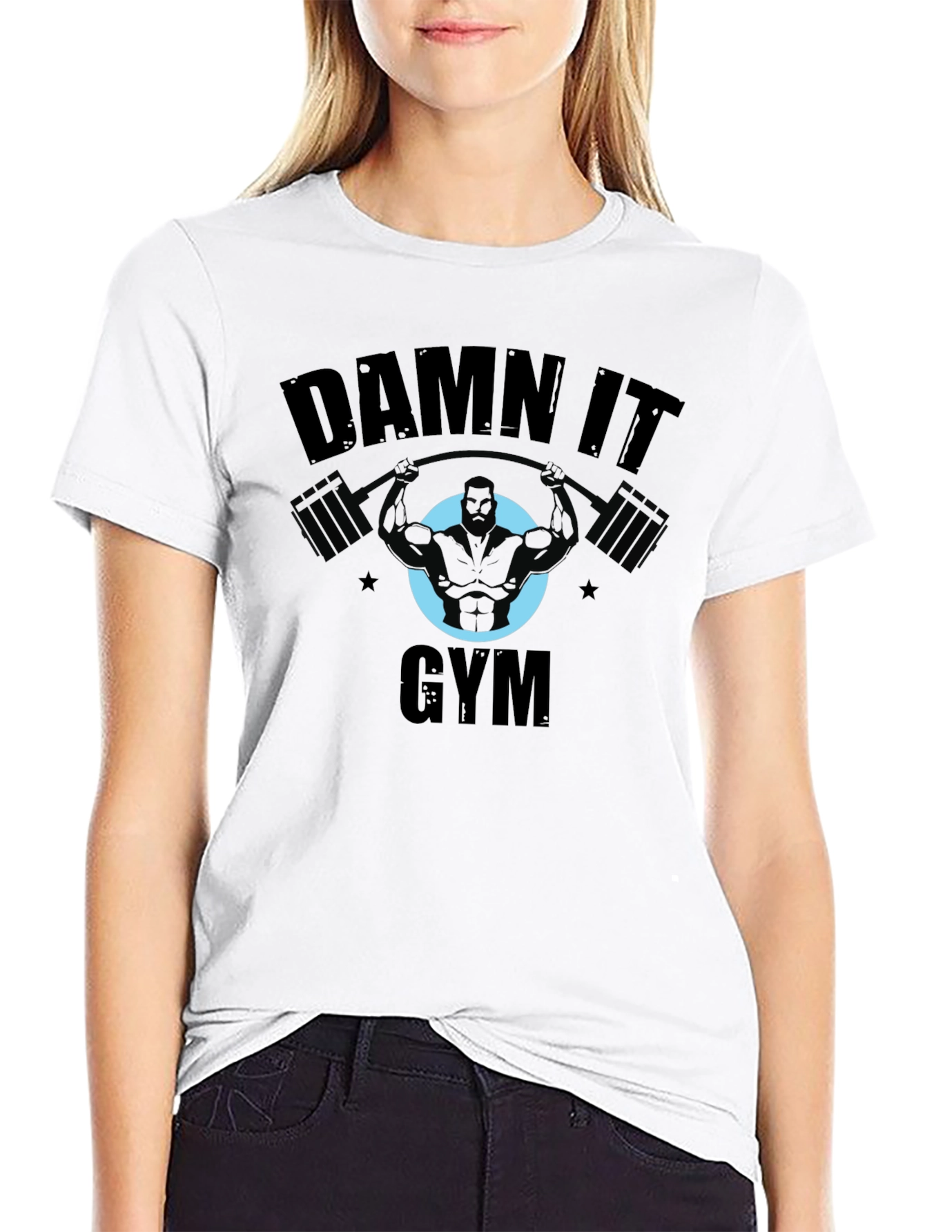 Damn It Gym Black T-Shirt Workout Fitness