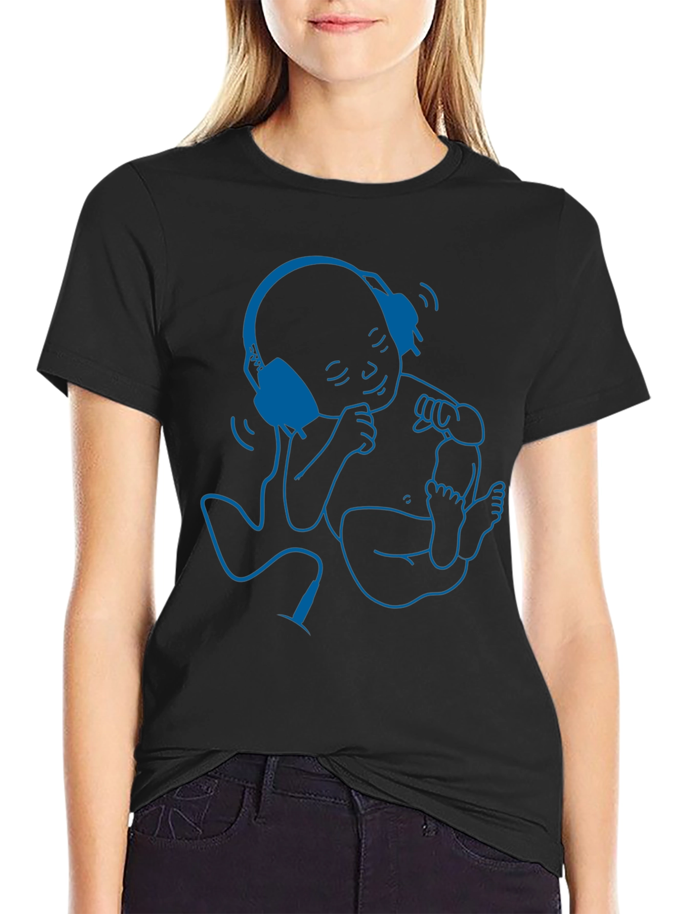 Cool Baby DJ Graphic Tee - Black Cotton T-Shirt