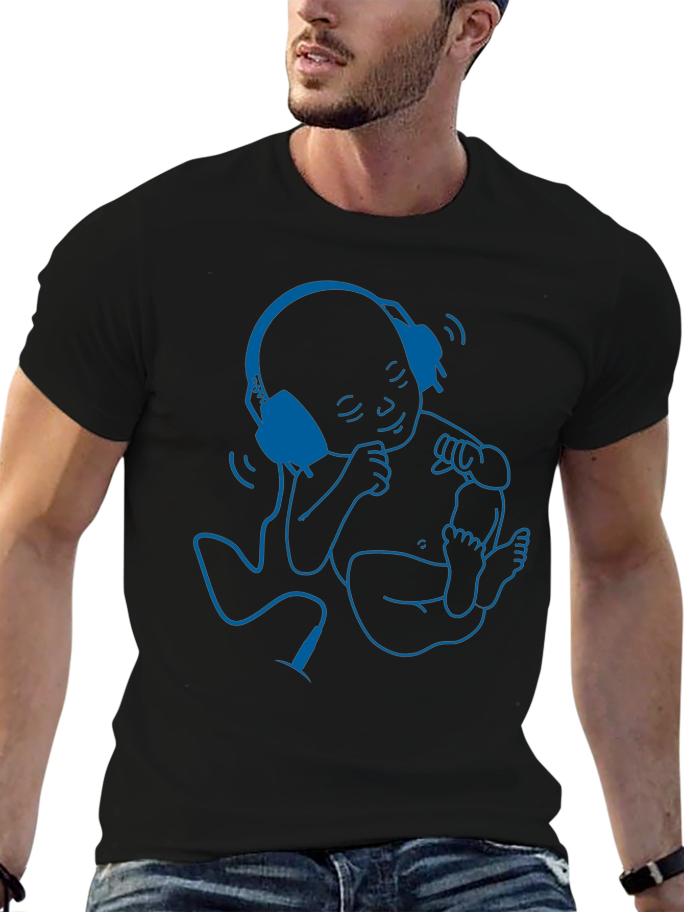 Cool Baby DJ Graphic Tee - Black Cotton T-Shirt
