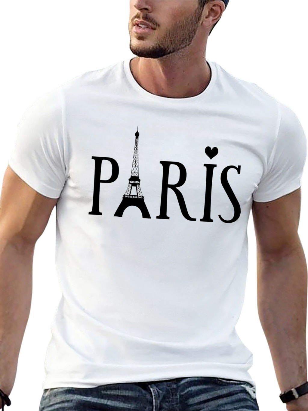Paris Eiffel Tower Graphic Tee - Black Unisex T-Shirt