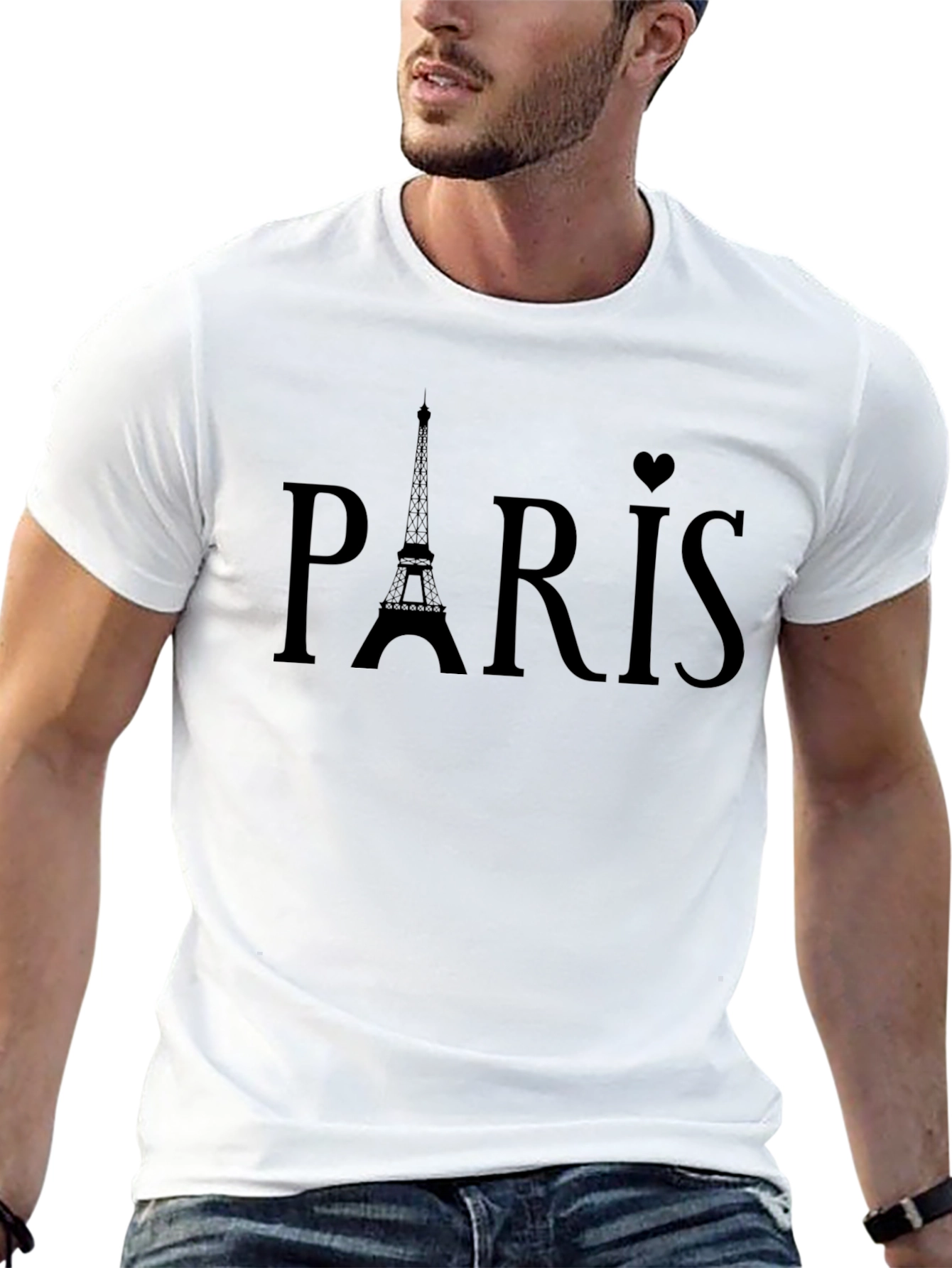 Paris Eiffel Tower Graphic Tee - Black Unisex T-Shirt