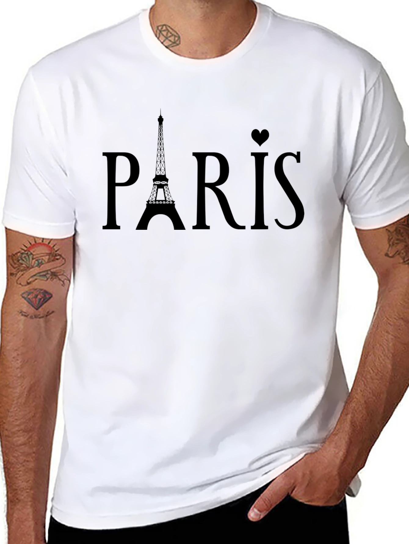 Paris Eiffel Tower Graphic Tee - Black Unisex T-Shirt