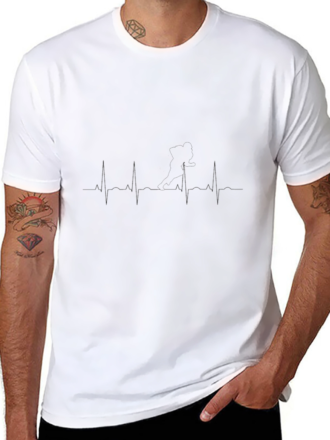 Heartbeat Pulse Black T-Shirt
