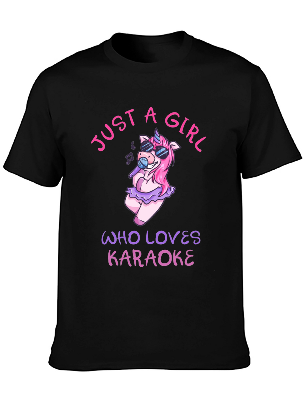 Karaoke Unicorn Girls T-Shirt