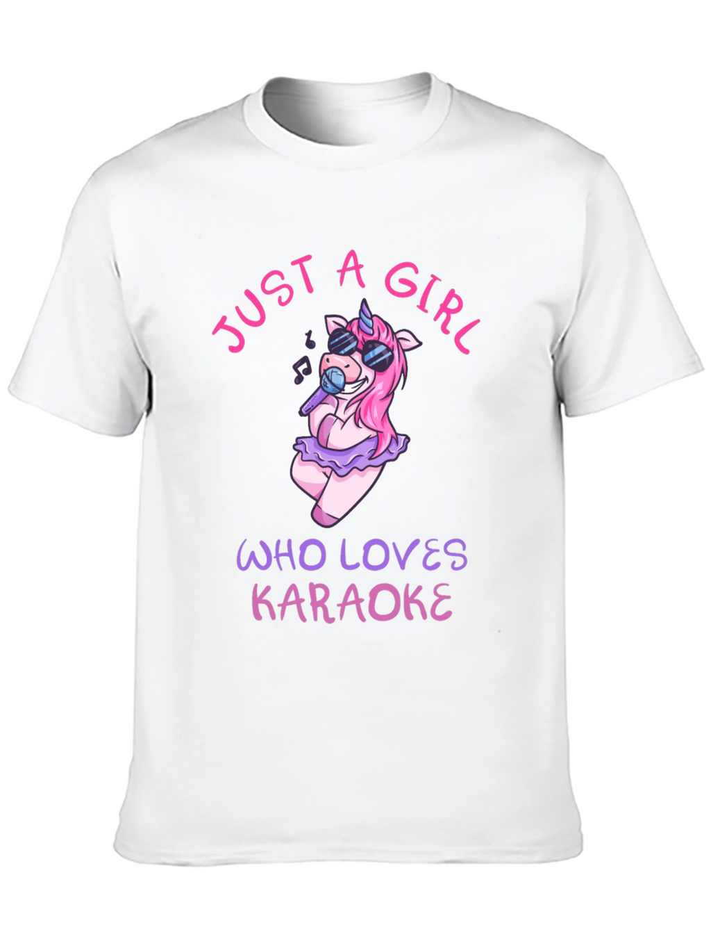 Karaoke Unicorn Girls T-Shirt