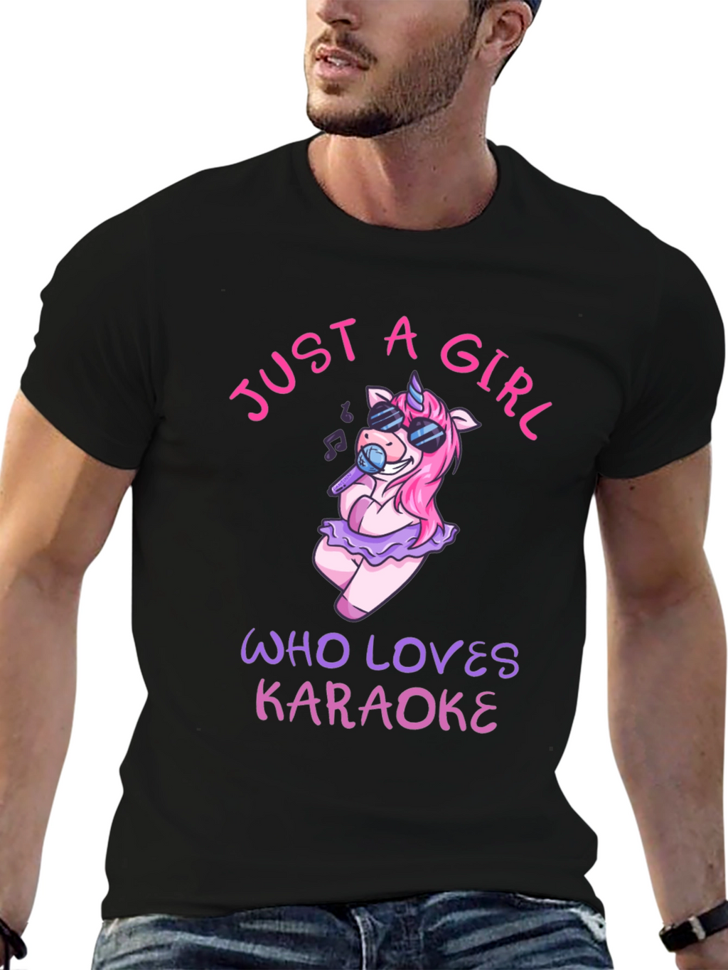 Karaoke Unicorn Girls T-Shirt