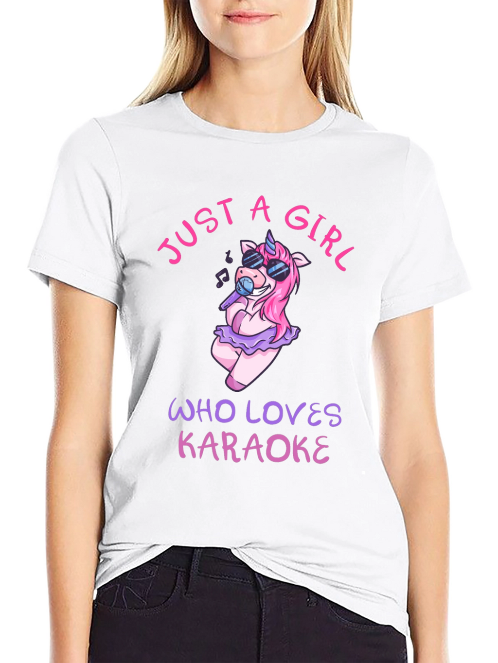 Karaoke Unicorn Girls T-Shirt