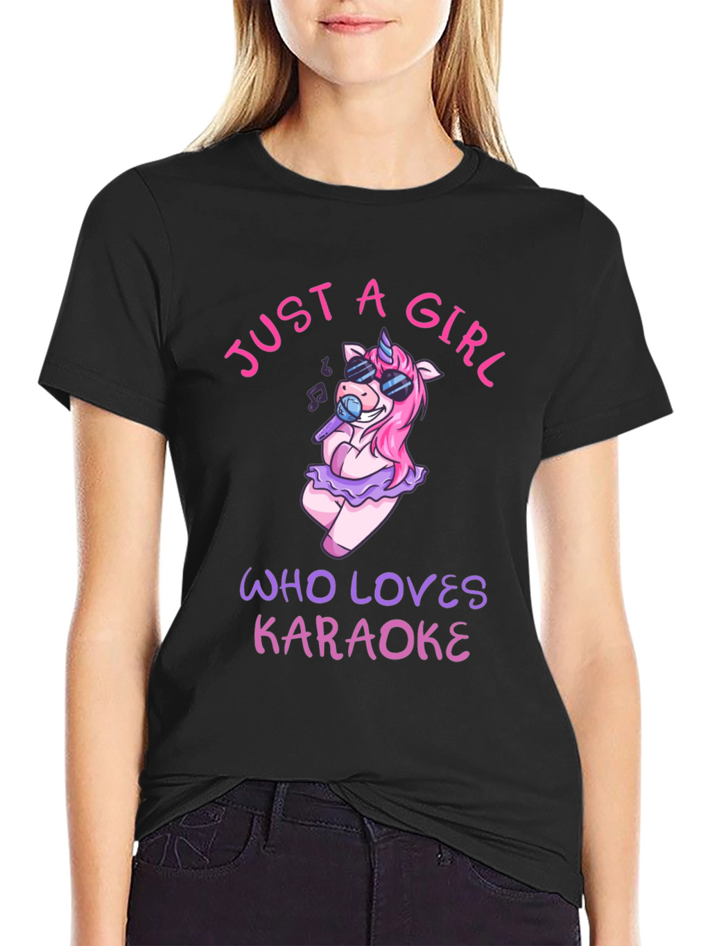 Karaoke Unicorn Girls T-Shirt